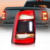 For 2019-2023 Dodge Ram 1500 LED Type Tail Light Assembly Without Blind Spot Red Lens Chrome Interior Left Driver Side Rear Light | Hawkglow